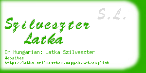 szilveszter latka business card